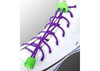 1 pair x purple elastic shoelaces + stoppers + rope ends