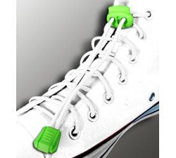 1 pair x white elastic shoelaces + stoppers + rope ends