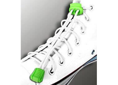1 pair x white elastic shoelaces + stoppers + rope ends