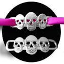 Silver skull bar shoelaces decorations