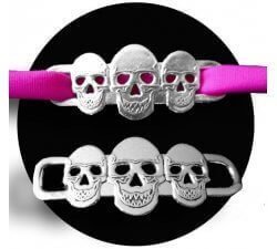 Silver skull bar shoelaces decorations